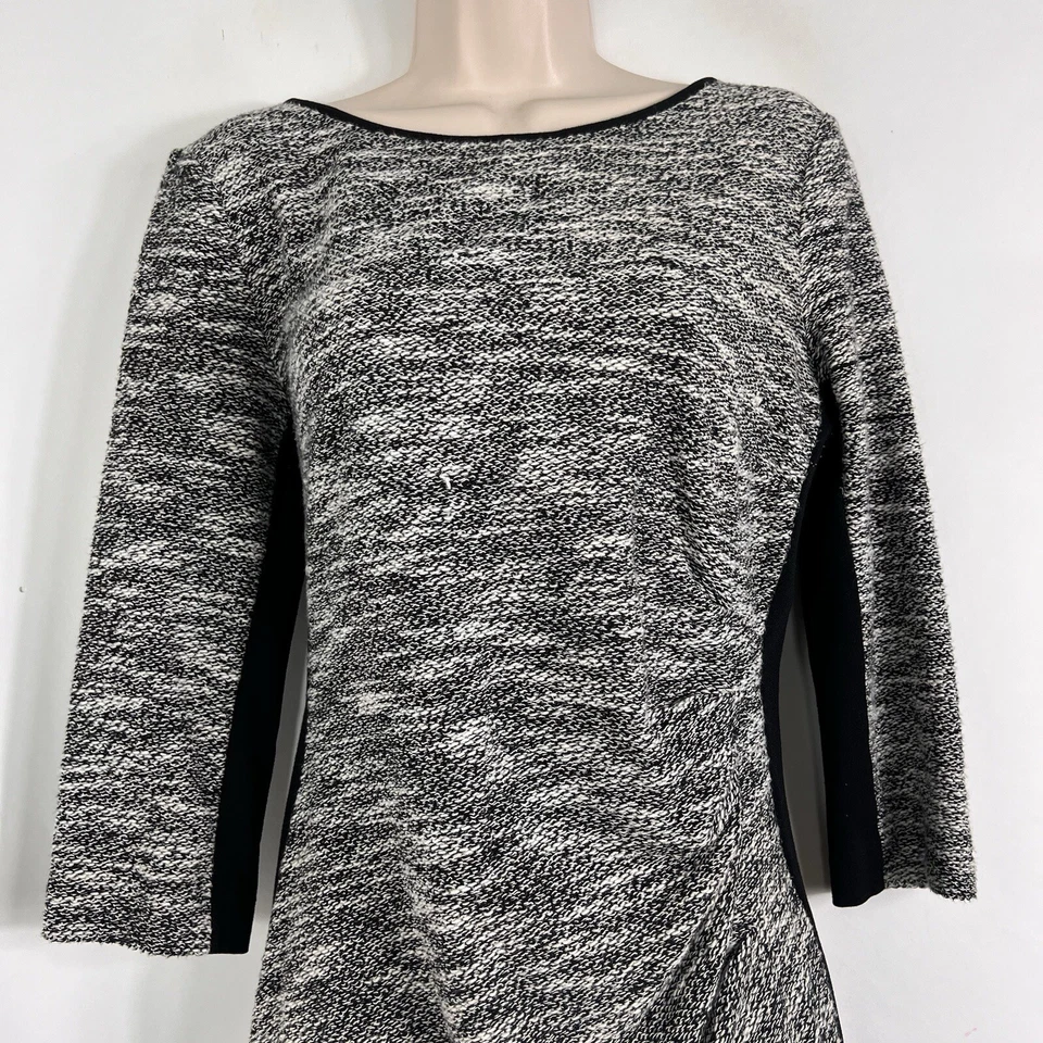 Vestido Vaina Anne Klein Para Mujer Pequeño Manga Larga Hasta la Rodilla Acanalado Tejido Forrado Foto 2 de 4