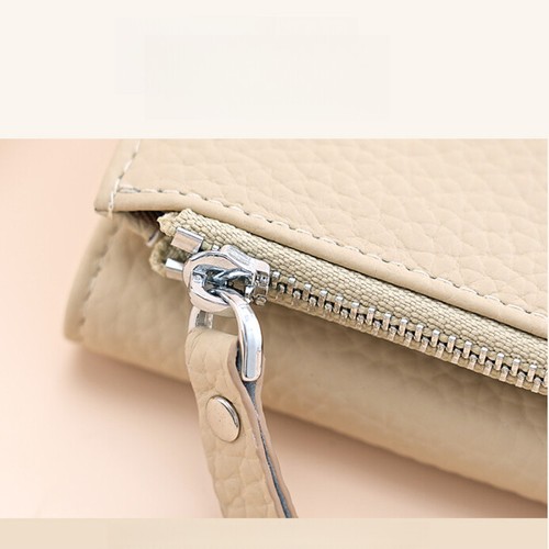 Ladies Quality Cowhide Trifold Wallet RFID Card Holder Zipper Coin Purse Design - Picture 13 of 18
