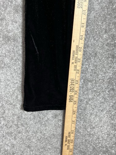 7 For All Mankind The Skinny Pants Girls Size 10 Black Velvet Pockets - Picture 9 of 12