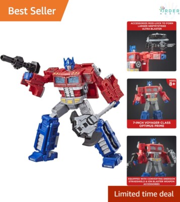 Action Figure Optimus Prime G1 Cybertron Siege Voyager 7-Inch Toy