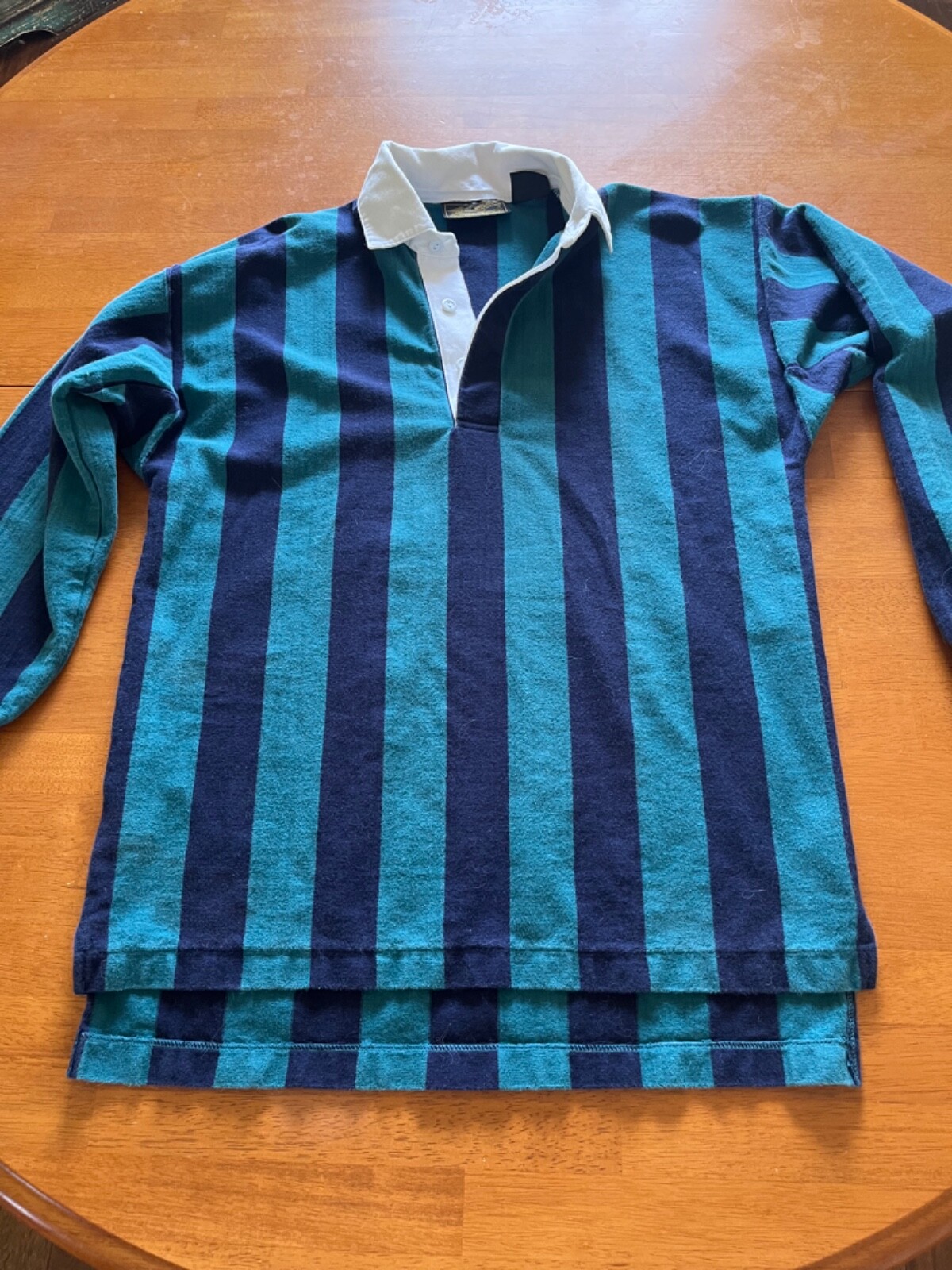 VINTAGE EDDIE BAUER MENS RUGBY POLO LARGE Gem