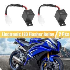 2 Pcs 2 Pins 12V Electronic LED Flasher Relay 150W for Motorcycle Turn Signal