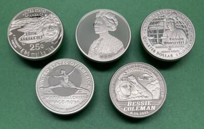 2023 S Proof American Women's Quarters Set 5 Coins NO BOX or COA  Low SHIPPING
