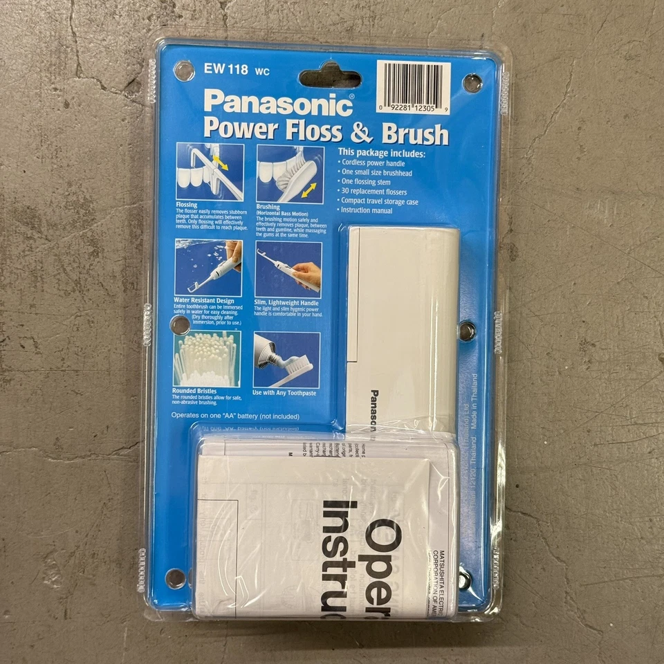 老式全新松下无绳电源线和刷子紧凑型手提箱EW118 — 第 2/2 张图片