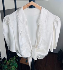 BEAUTIFUL VINTAGE 50's SILK SATIN  EMBROIDERY LINGERIE BED JACKET