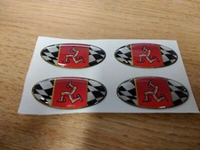 Isle of Man TT Races DOMED sticker/badge - Set of 4 - 40mm x 20mm oval design