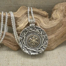 Sterling Silver, 10K & 14K Gilding Celtic Eclipse Pendant by Keith Jack Boxed