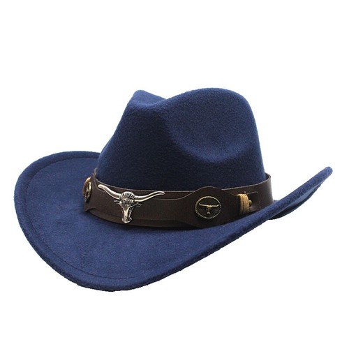 Suede Denim Cowboy Hat for Women Man Wide Brim Cowboy Hat  display picture 3