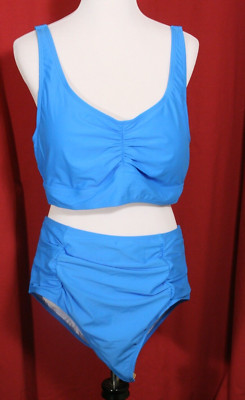Women's Plus 3XL Blue 2 piece Swimsuit Bathing Suit Bikini NWOT