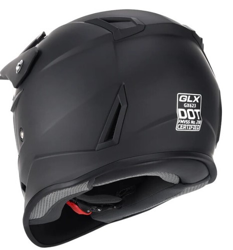 MotorCross/Dirt Bike Helmet (Matte-Black) GLX GX623 DOT XL-Youth ATV Offroad - Foto 11 di 11