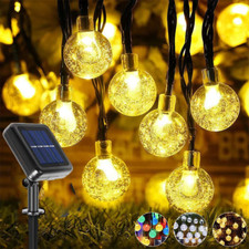 12M 100 LED String Lights solar Retro Bulb Garden Fairy Ball Hangin Outdoor Lamp