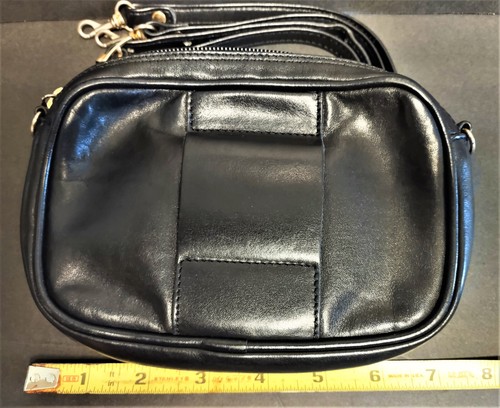 Vintage MICHEL JORDI 5""x7"" Umhängetasche/Gürteltasche grün Wildleder schwarz Leder EUC - Bild 10 von 10