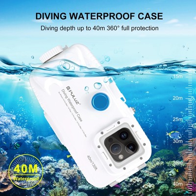 Housing iPhone 14 40m/130ft Waterproof Case iPhone 14 Pro Max Diving PULUZ