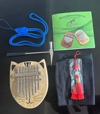 GECKO Mini Kalimba Thumb Piano camphor wood, Portable flat board kalimba Handmad