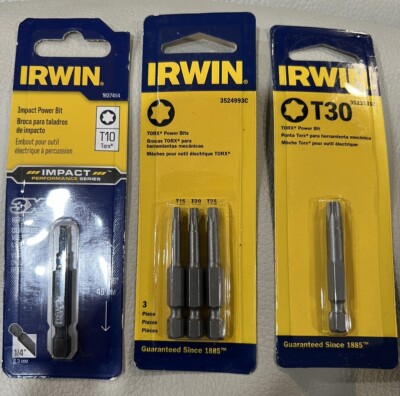 Irwin Impact Torx Power Bits Includes Torx T10, T15, T20, T25, T30
