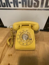 Vintage At&t Systems Rotary Desk Phone. YELLOW Working Tested
