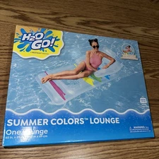 Inflated Pool Float Summer Colors Lounge for Adults Inflatable Pool Float