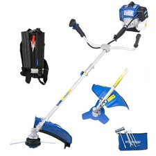 Hyundai Cordless Petrol Brushcutter Strimmer Grass Trimmer 2-in-1 56cc Harness