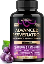 Resveratrol Supplement - 19-In-1 Organic Polyphenol Complex - Noni Extract | Ber