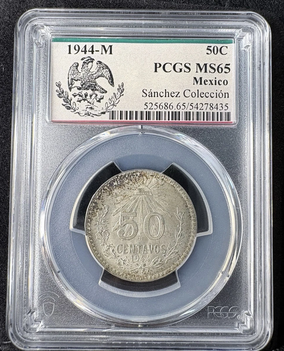 1944年 メキシコ 50セントavos MS 66 NGC認定 50 Centavos Silver 1944 Year Mexican Coins (1905-Now) for sale | eBay