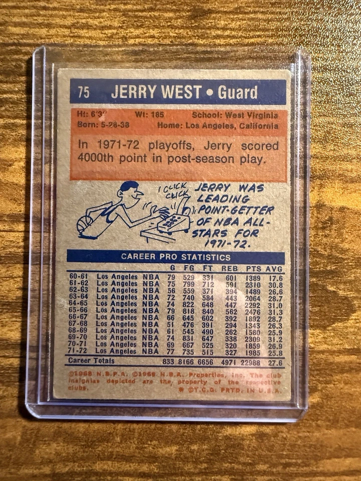 1972-73 Topps - Jerry West #75 Foto 2 de 2