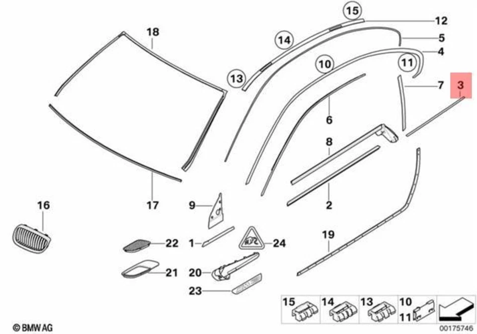 ACABADO MOLDURA VENTANA TRASERA BMW SERIE 3 E92 ORIGINAL CROMO DERECHO O/S Foto 2 de 4