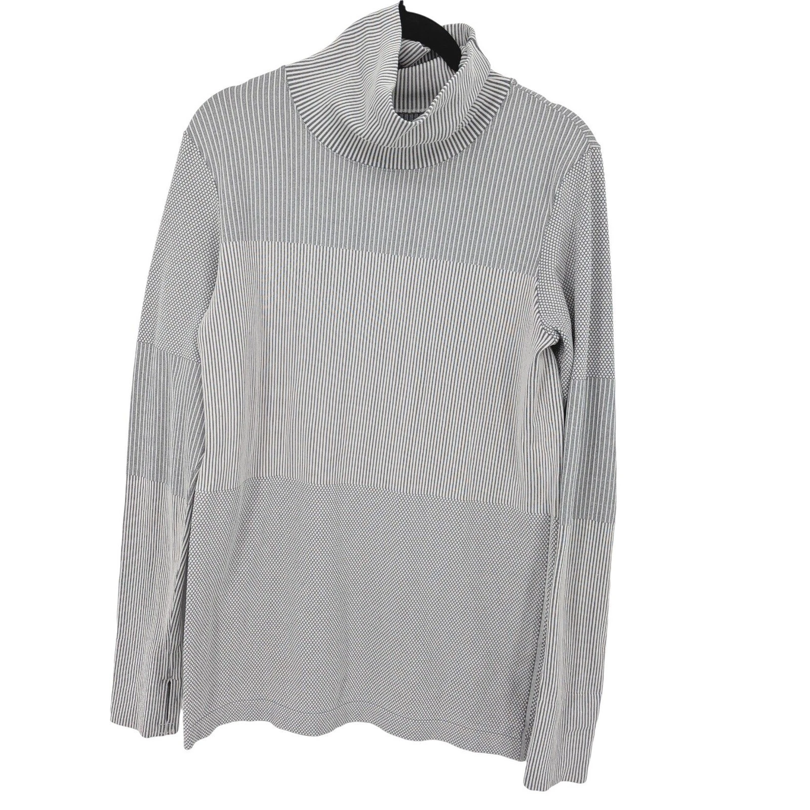 Athleta Flurry Base Layer Top Ribbed Womens Large Gray Long Sleeve Outdoors