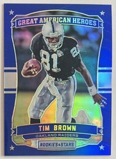 Tim Brown 2016 Panini Rookies Stars Great American Heroes Blue #19 Raiders ESE
