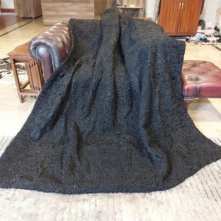 Genuine Real Karakul Persian Lamb Fur Blanket King throw Size 85"x72" Rug 7304