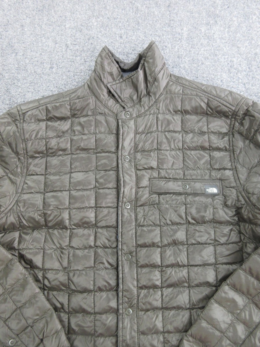 The North Face Jacket Men Medium Brown Quilted Snap Front