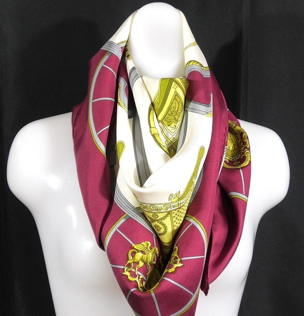 Hermes Large Scarf Carre 90 D360 Silk Japanese Design