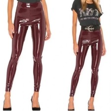 COMMANDO High Shine Faux Patent Leather Legging in Burgandy Size Large L Glam