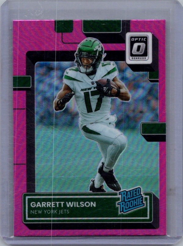 2022 Panini Donruss Optic Garrett Wilson Pink RC Rated #206 Jets Rookie