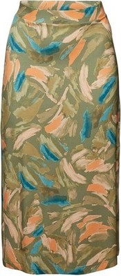 Esprit Rock Luna Abstract Print Midi-Rock Elastischer Bund  Knie-Länge Gr. S
