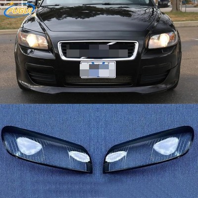 2PCS For VOLVO C30 T5 2008-2010 LH&RH side Headlight Lens Cover+Sealant Glue