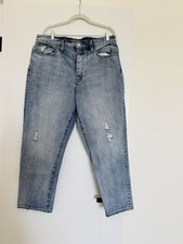 J Crew Point Sur Boyfriend Jeans Size 32 Vintage Wash Distressed Look