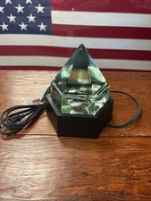 Vintage Nautical Green Glass Ship Deck Prism Lamp Maritime Light MCM