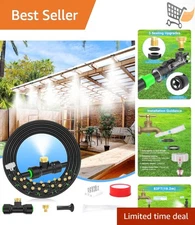 Patio Misting System Brass Nozzles 63ft Cooling Water Spray Garden Greenhouse