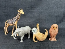 Boley Plastic Safari Jungle Animals Giraffe Sloth Owl Elephant Zoo PVC Figures