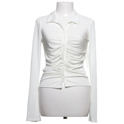 Nelly, Bluse, Größe: M, model: shiny collar top, Weiß #Fwq