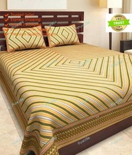 Attaartive Printed Home Decor Cotton Double Bed Sheet With 2 Pillow Cover 90x100