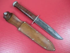 WWII US Army Private Purchase Fighting Knife w/Scabbard - Sanssouchi D.R. - NICE
