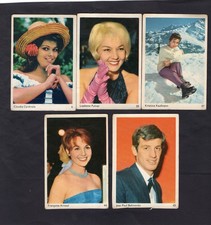 LEAF GUM CARDS FAMOUS ARTISTES 1960 x5