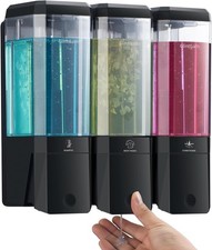 Shower Dispenser 3 Chamber No Drill Wall Mounted Shampoo Conditioner Body Wash