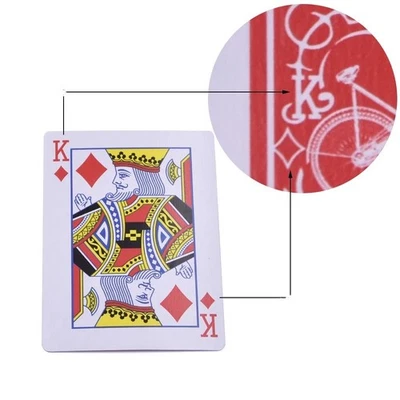 Magic Trick Playing Cards Stripper Deck Tapered marked. poker size red back. - Image 1 of 4