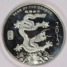 1 oz .999 Silver Round - APMEX (2012 Year of the Dragon)