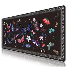 NXZGO Mouse Pad, Cute Cool 35.4 x 15.7 inches, Midnight Colorful Butterfly