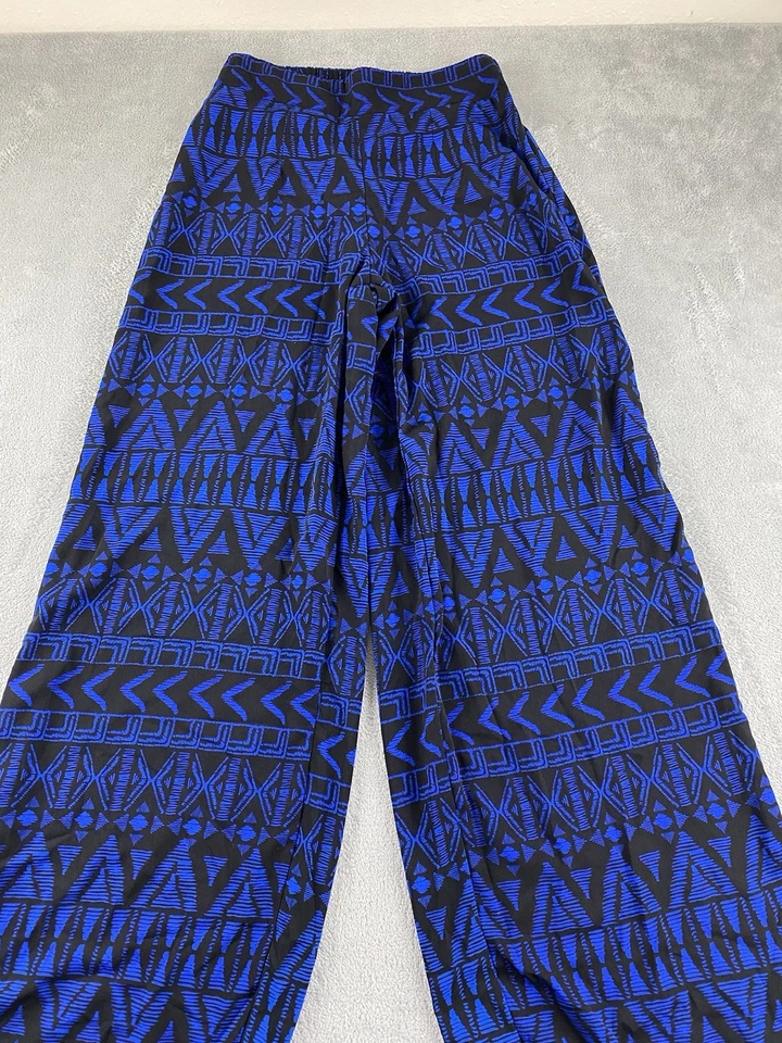 Pantalones para mujer Bongo S. azul negro cachemir boho fluidos Y2K C33 Foto 2 de 4