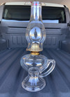 Antique EAPG Large Handle Oil Lamp, P&A Eagle Burner — photo 8