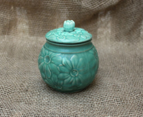 Vintage SylvaC Floral Pottery Preserve Pot Blue Ceramic Flower Jar with Lid 1581 - Picture 1 of 5